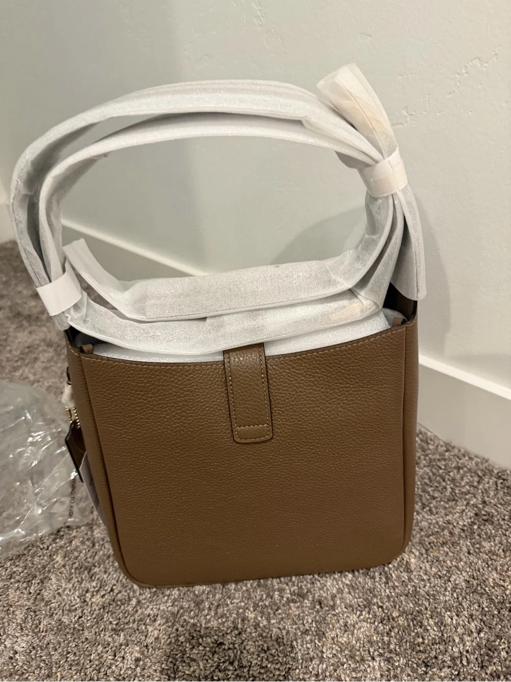 Coach Hadley Pebbled Leather Tote in Saddle Brown with Gold Hardware